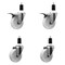 Service Caster 4'' Nylon Swivel 1-3/8'' Expanding Stem Caster Set 2 Total Lock Brakes, 4PK SCC-EXTTL20S414-NYS-2-S-2-138 - alternate 1
